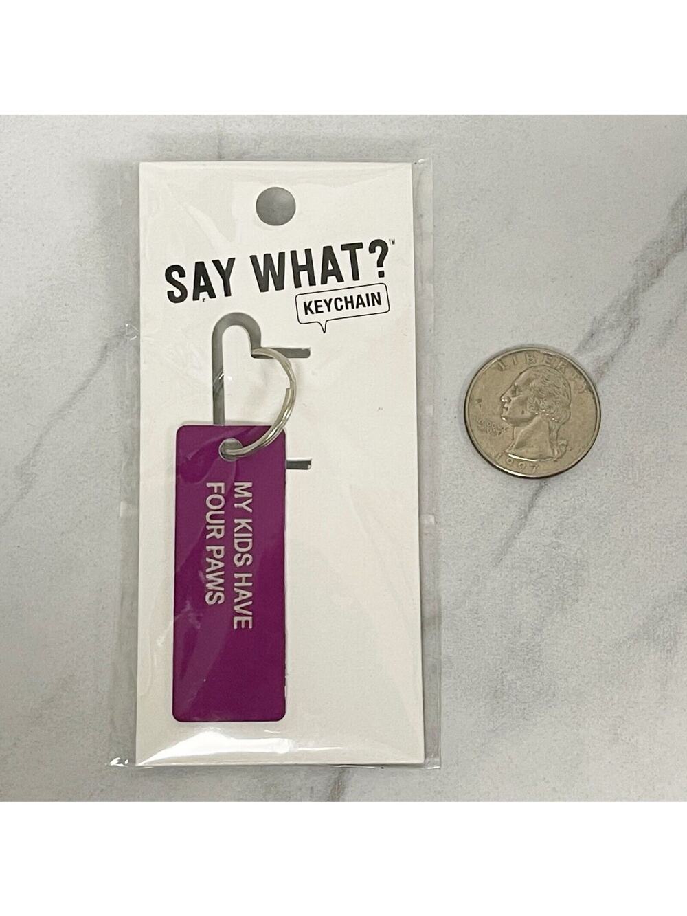 About Face "My Kids Have Four Paws" Purple Keychain Pet Parent ✨